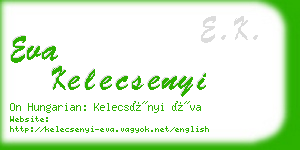 eva kelecsenyi business card